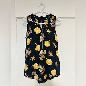Hangar-29 Floral Black Sleeveless Top